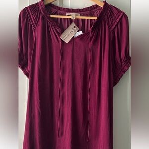 Philosophy Burgundy Blouse Elegant Design